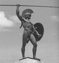 A modern statue of the Spartan King Leonidas