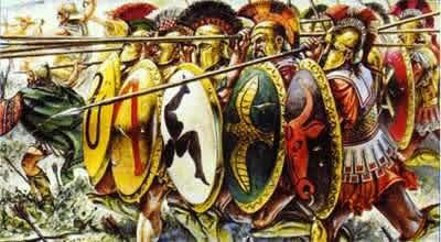 Hoplites in phalanx formation